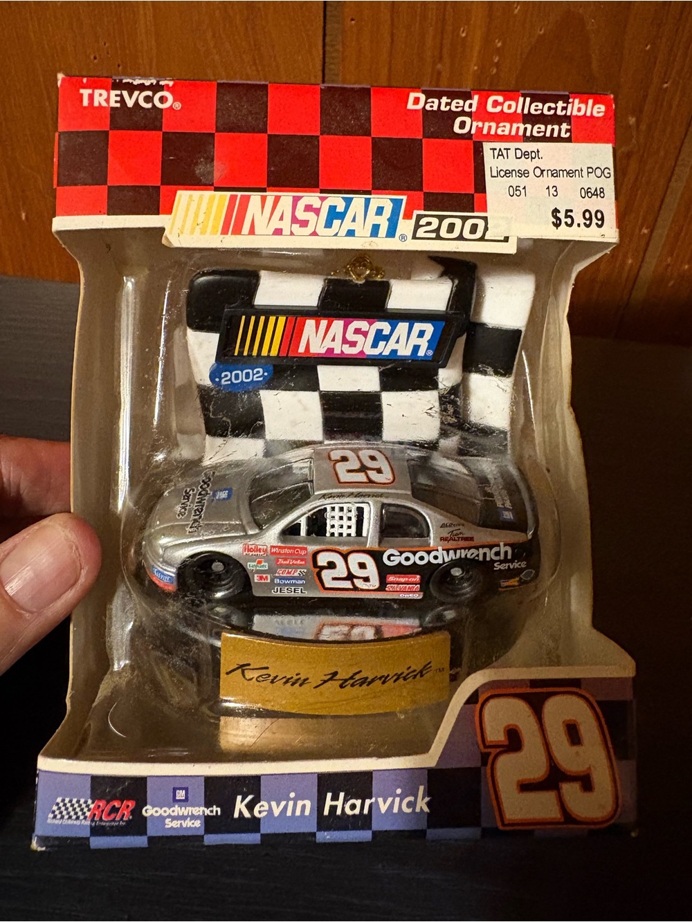 Nascar Kevin Harvick #29 Goodwrench Silver and Black Holiday Ornament